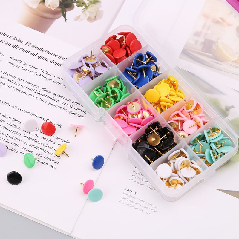 love* 300pcs Home Office Colorful Drawing Pins Pushpin Thumbtack Cork Board Push Pin Photo Wall Map Markers