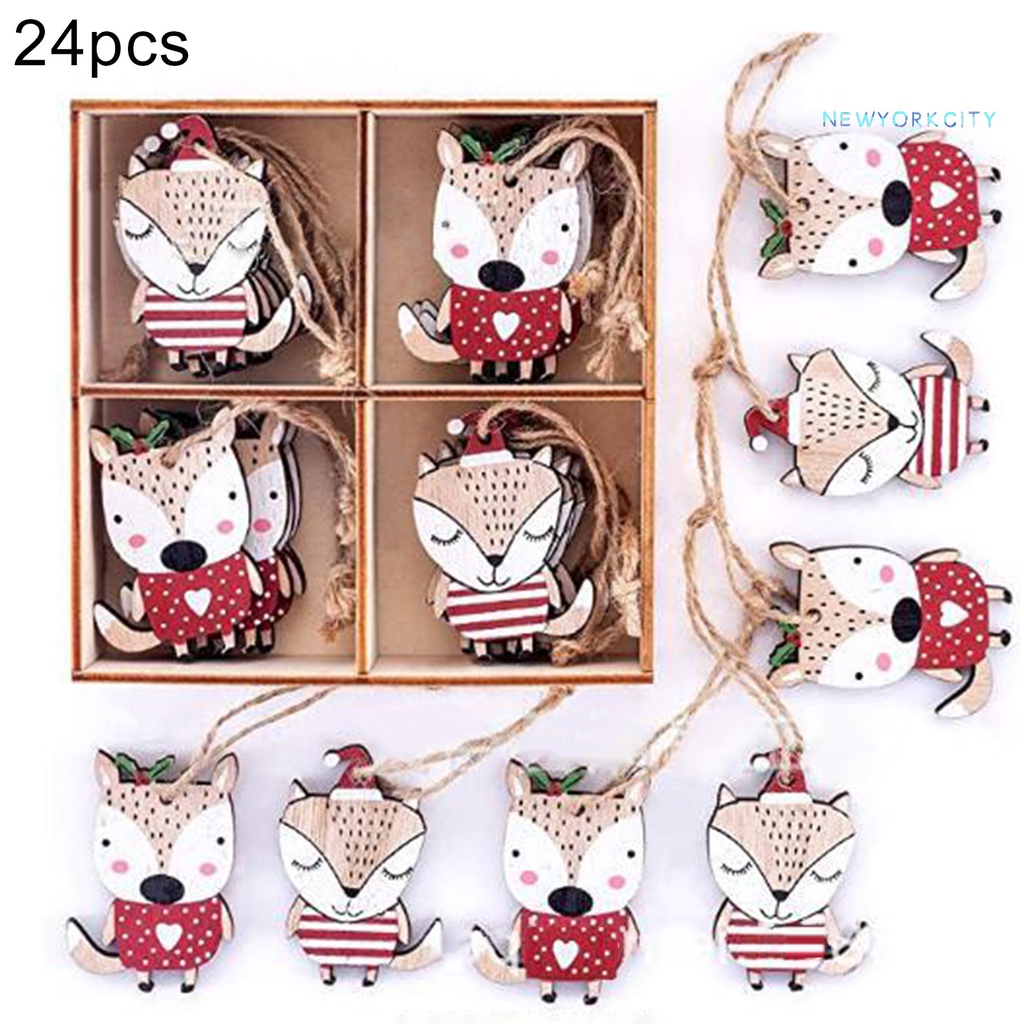Bộ 24 Nút Gỗ Hình Sóc Hoạt Hình Trang Trí Album Ảnh