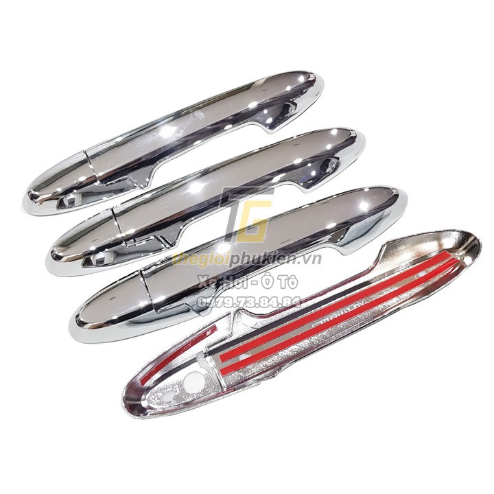 Bộ ốp tay nắm cửa, hõm cửa xe Honda City 2021 mạ Crom