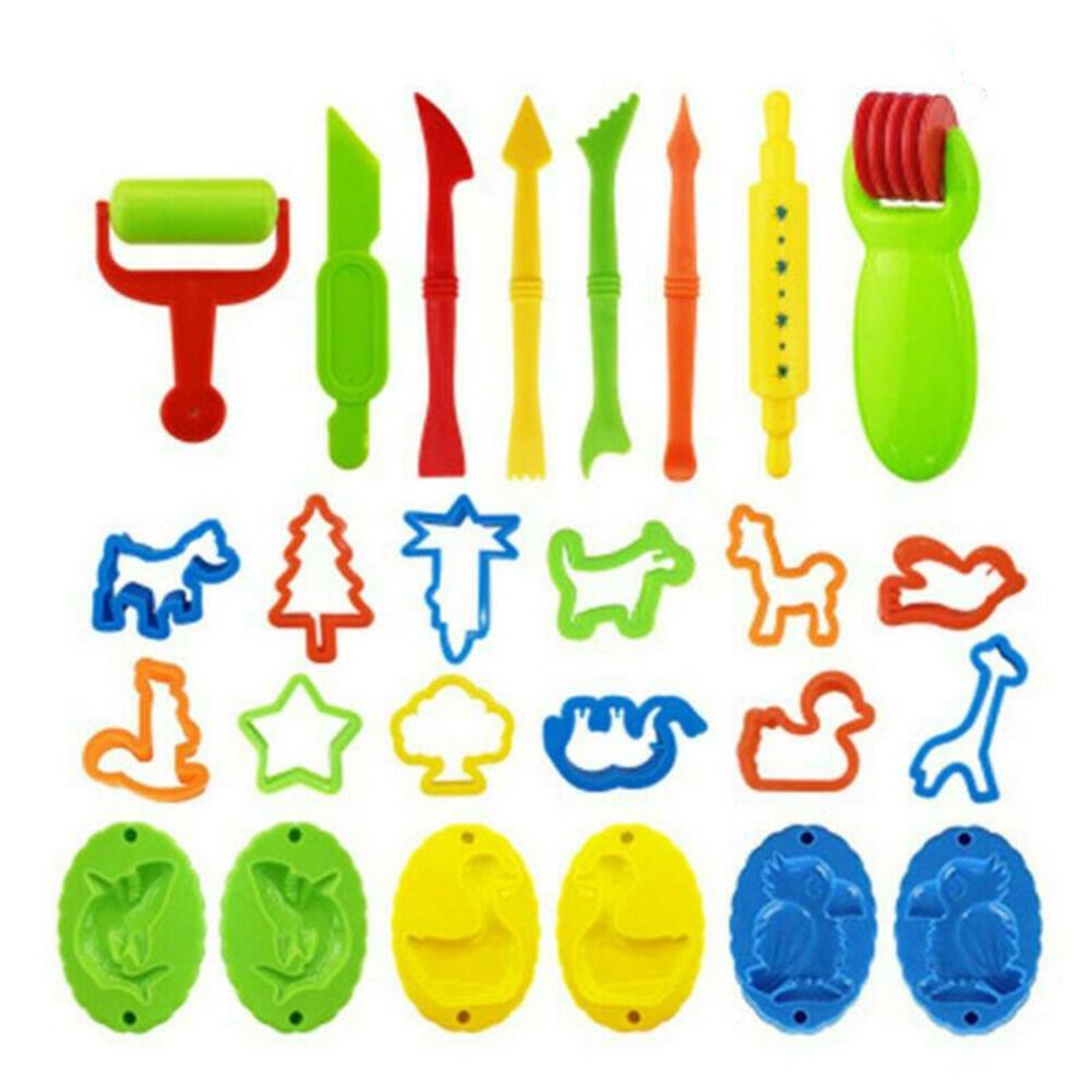 26pcs Fun Kid Play Doh Tool Set Dough Mould Mold Toy Cutter Modelling Craft Gift