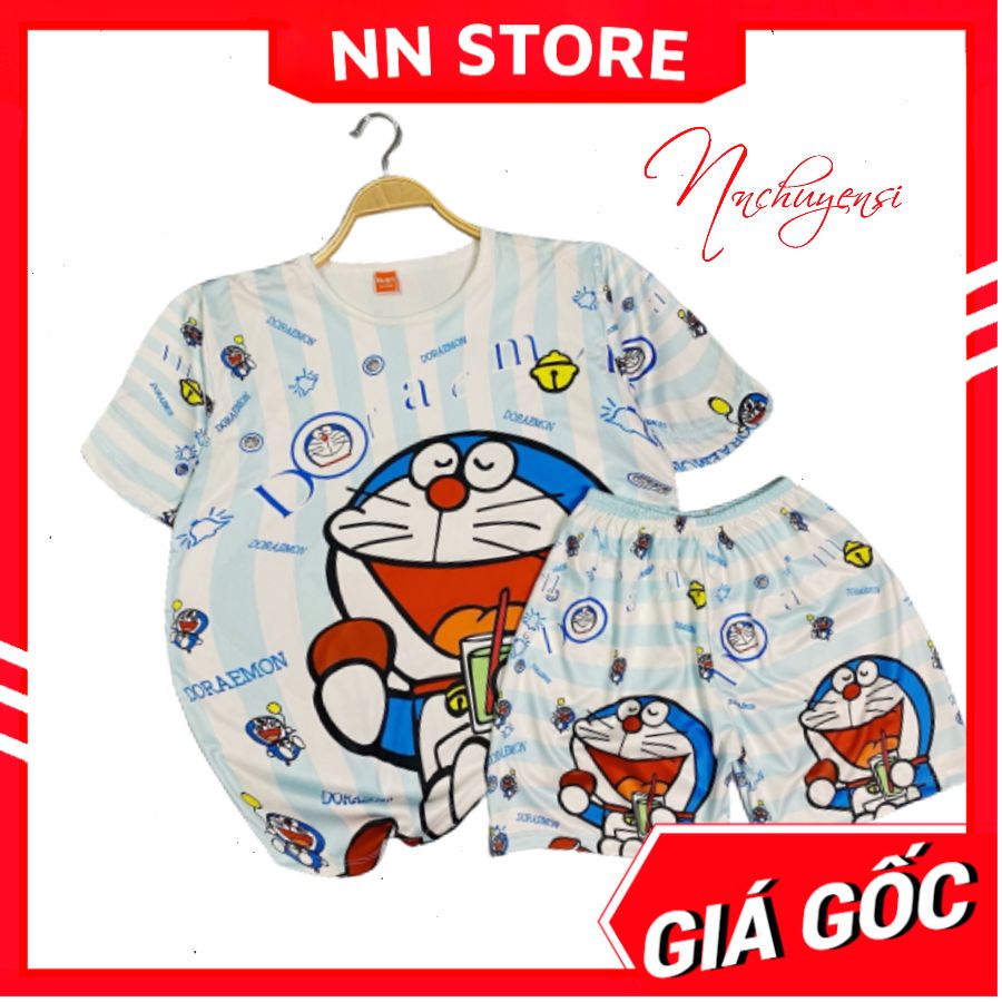 Đồ bộ hoạt hình form rộng unisex trẻ em & người lớn đến 70kg bộ ngủ doremon chất thun mềm mịn mát DBRBD FULL SIZE