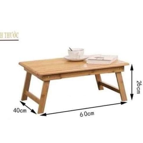 Bàn Gấp Gọn đa năng chân xếp gỗ thông tự nhiên kích thước 40x60cm