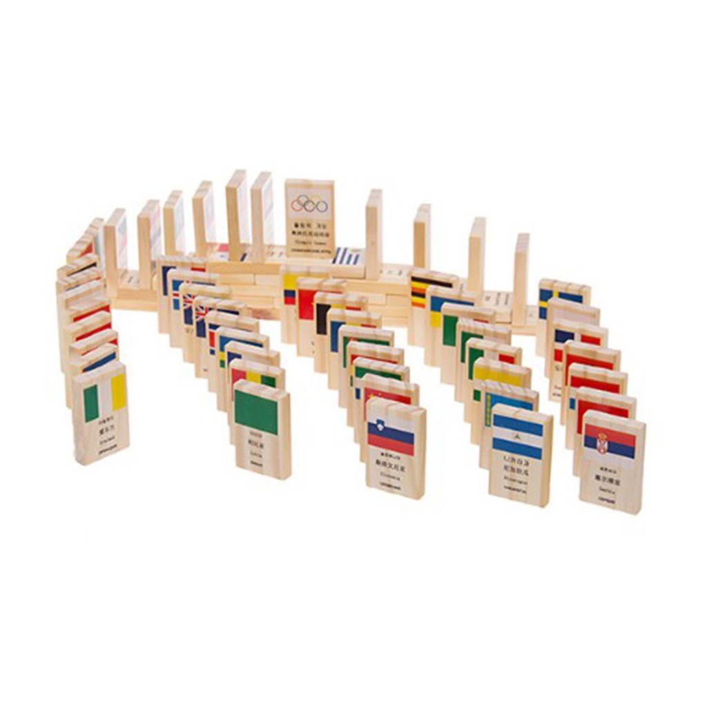 Đồ chơi Domino gỗ hình 100 lá cờ các quốc gia