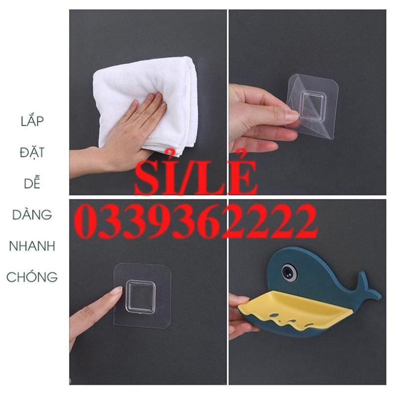 [ COCOLOVE ] Khay đựng xà phòng - Kệ để xà bông dán tường nhà tắm hình cá voi 2 lớp cao cấp (KCV04)