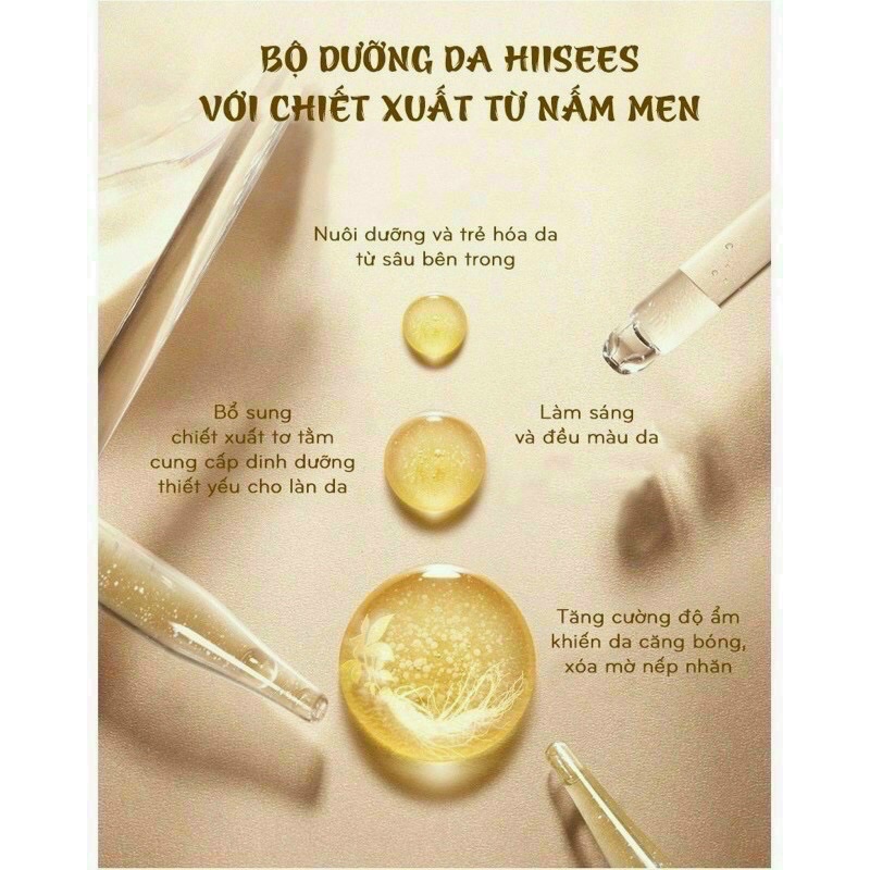 Bộ Mỹ Phẩm Dưỡng Trắng Da Căng Bóng Cấp Ẩm HIISEES 6 Món Hàng Nội Địa Trung Cao Cấp