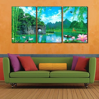 Tranh phong cảnh - tranh 3D phong thủy treo tường đẹp, tranh thiên nhiên phong thủy bộ ghép treo tường bằng gỗ MDF