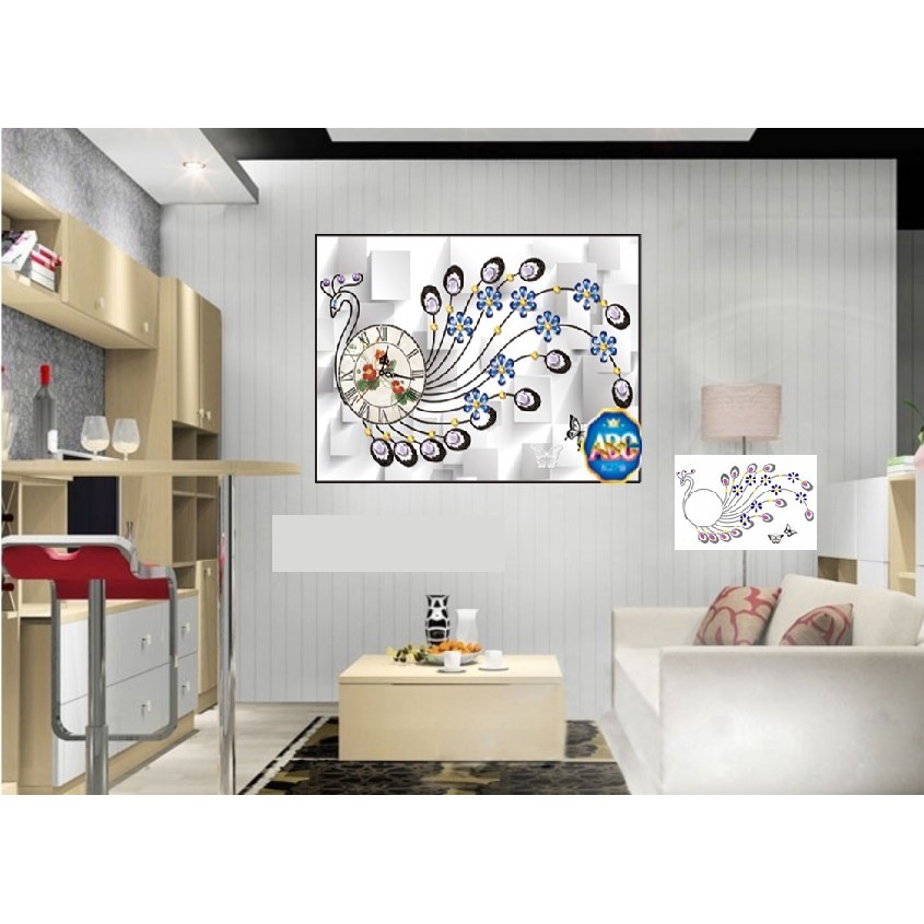 Tranh đính đá đồng hồ daw2763 70x50cm