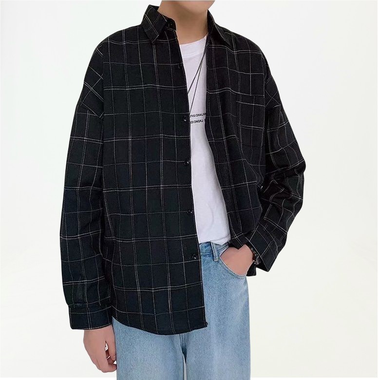 Áo sơ mi nam nữ Hàn Quốc dài tay dáng rộng Shirt Loose R3SM1