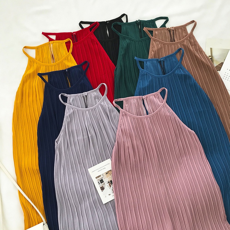 Đầm Maxi Không Tay Dáng Rộng Phong Cách Hàn Quốc Mới