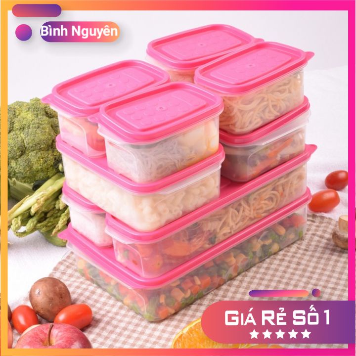 Bộ Hộp Nhựa - Hộp Đựng Thức Ăn 17 Chi Tiết Đựng Thực Phẩm Để Tủ Lạnh