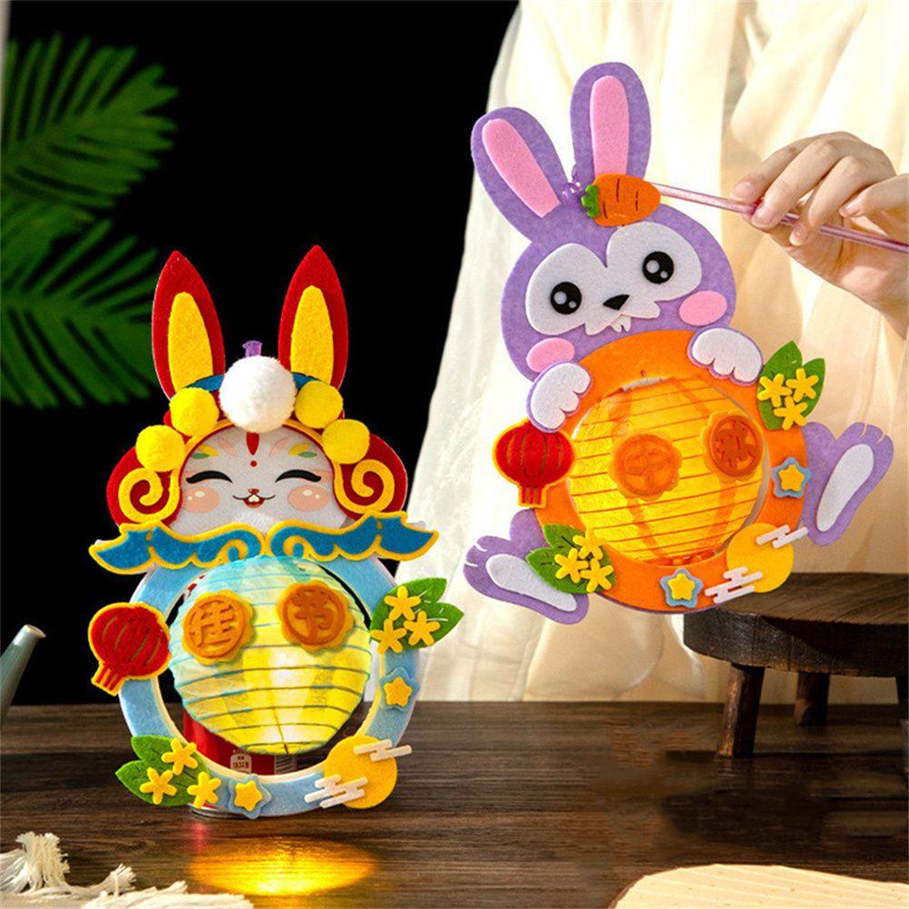 YIYU Lồng Đèn Giấy Hình Thỏ Treo Trang Trí Lễ Hội DIY