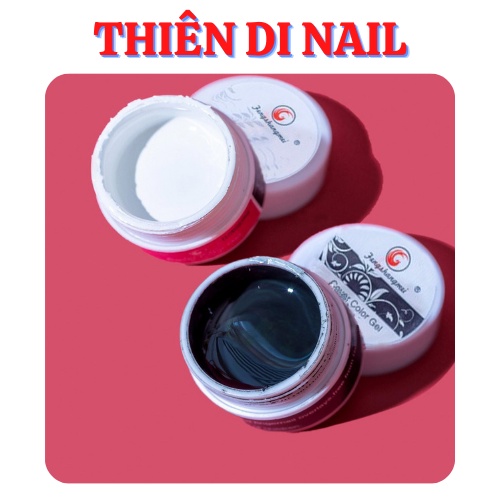 Gel vẽ nail siêu đặc, gel vẽ nổi đen trắng trang trí móng Thiên Di Nail