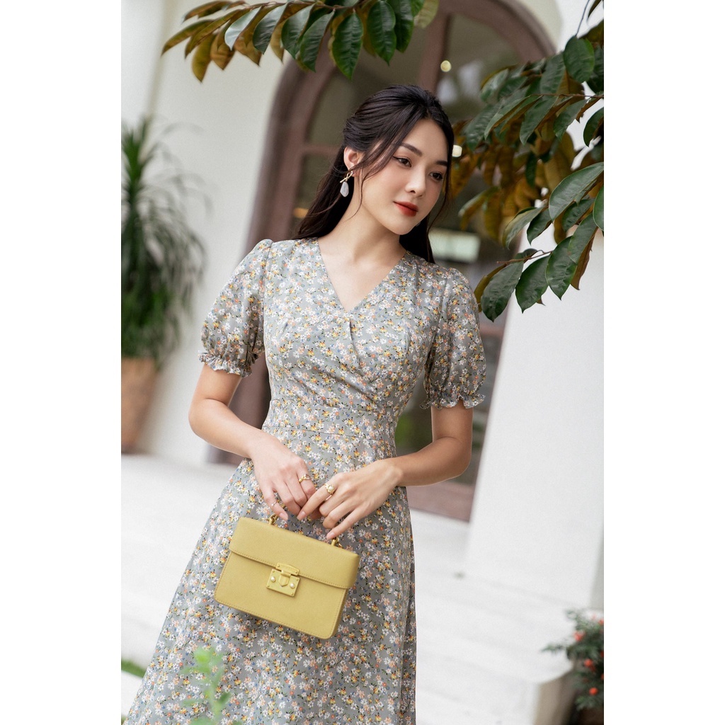 Váy hoa nhí cổ V tay chun TIIN STORE    VHN292