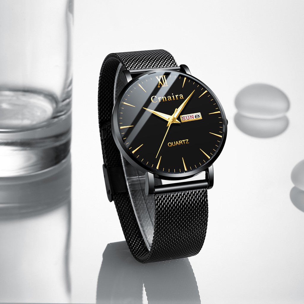 Đồng Hồ Nam 2 Lịch CRNAIRA JAPAN C0799 Kim Dạng Quang_ Dây Thép Lụa Cao Cấp_Full Box | BigBuy360 - bigbuy360.vn
