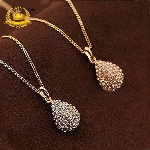 Vòng cổ mặt hình giọt nước đính đá thời trang cho nữ