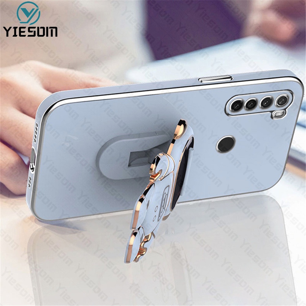 Ốp Điện Thoại Silicon Mềm Có Giá Đỡ Hình Vuông Mạ Sang Trọng Cho Xiaomi Redmi Note 8 8T 7 5 Pro Redmi 7 5 Plus