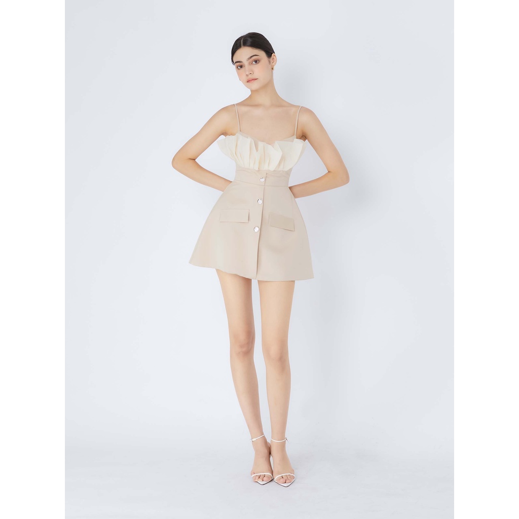 Đầm Nữ Ngắn Seashell Chest, Chất Vải Taffta Thoải Mái, WDN000206, SOMEHOW