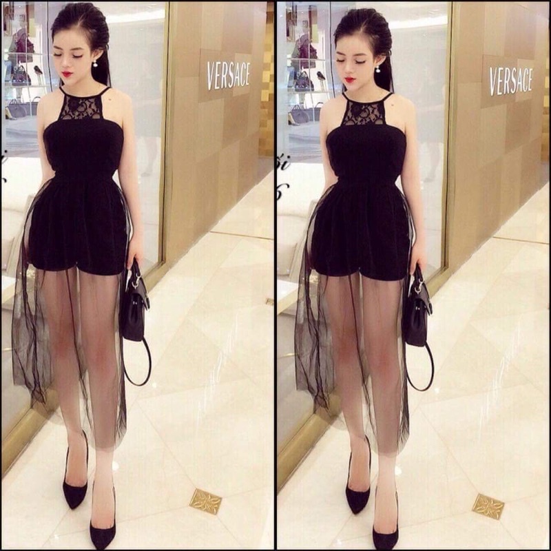 Đầm voan lưới dự tiệc siêu sang