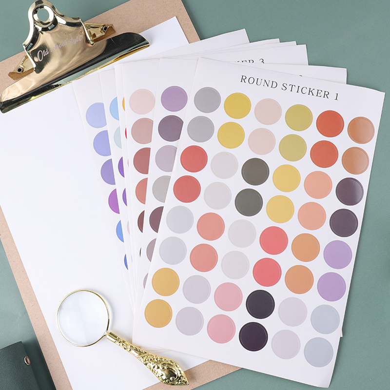 Miếng Dán Trang Trí Sổ Tay Hình Tròn Nhiều Màu Sắc