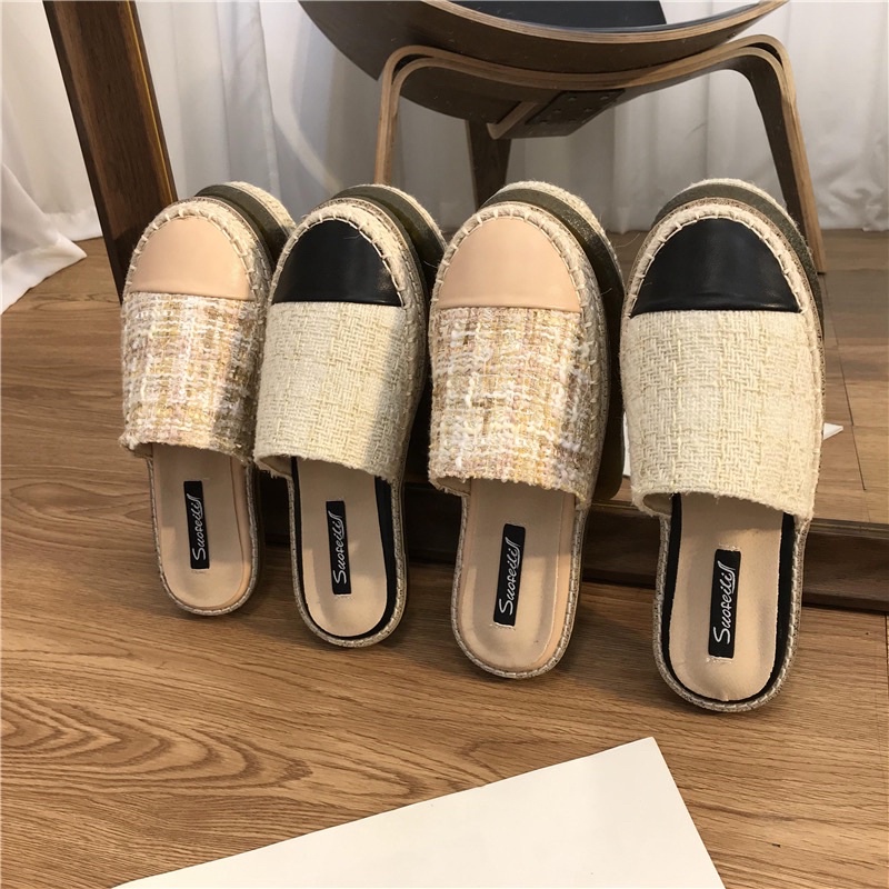 Slipper cói kiểu Hàn Quốc mẫu mới 2021