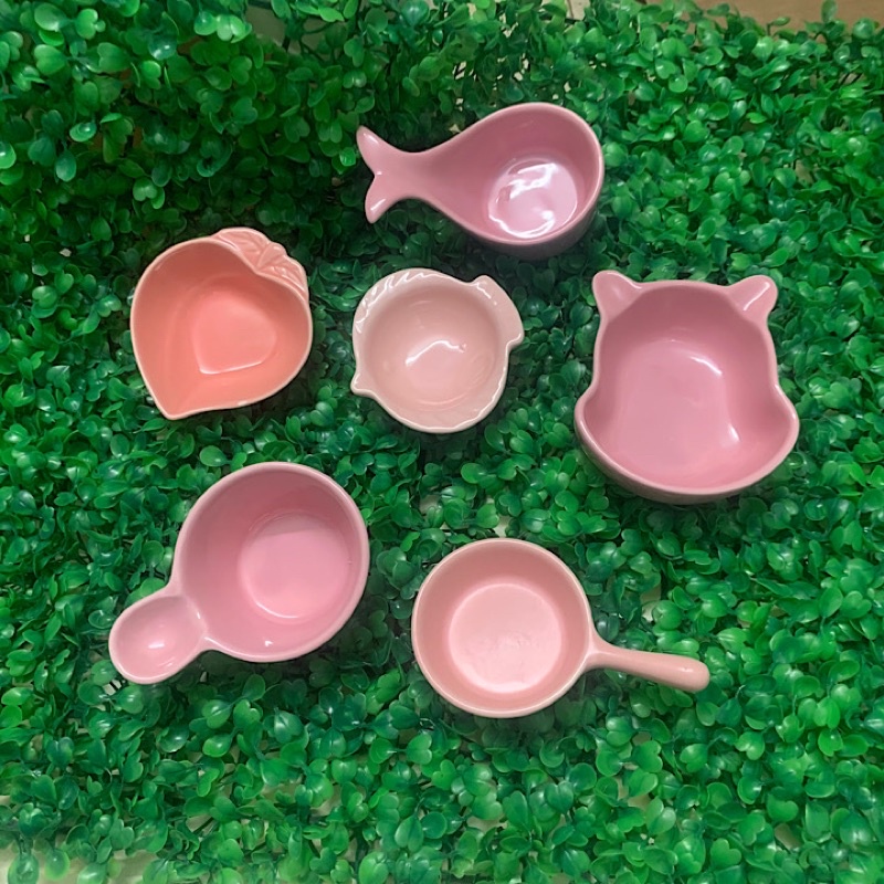 Bát sứ ăn dặm cho bé tone hồng, bát decor, bát gia bị, đồ chụp ảnh