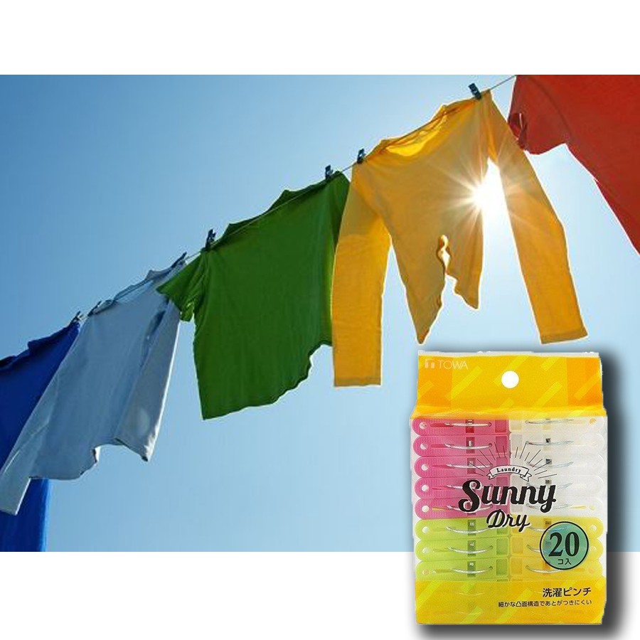 Kẹp Chữ A Lớn 20 Cái (4 Màu) Sunny Dry Nội địa Nhật Bản