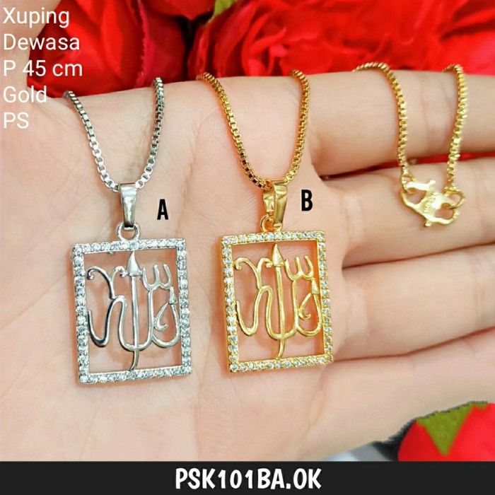 Dây Chuyền Mặt Đá Quý Màu Vàng/Bạc 519