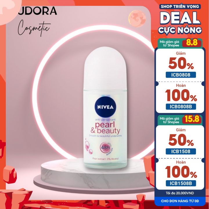 Lăn Khử Mùi Nivea Pearl & Beauty Ngoc Trai Sáng Mịn Mờ Thâm Nam Nữ 12ML Audora Mỹ Phẩm Chính Hãng