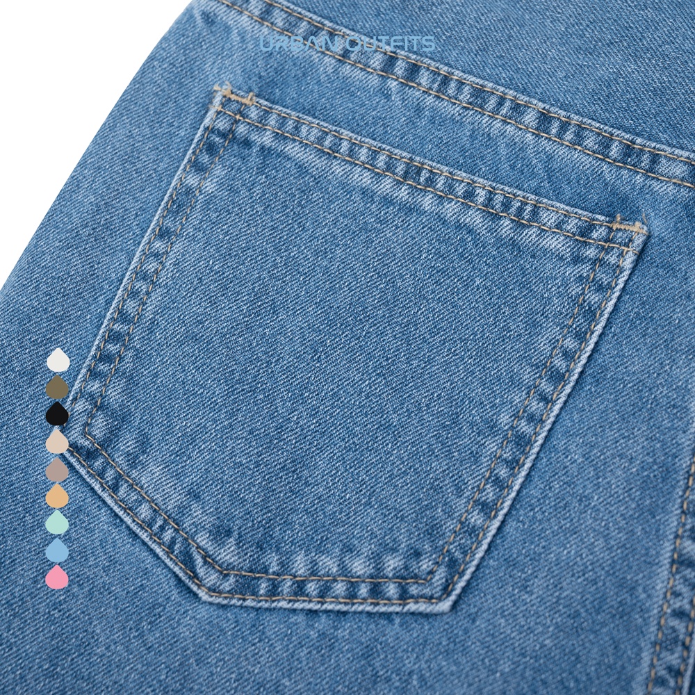 Quần Short Jean Nữ QJR105 Eo 60-70 URBAN OUTFITS Dáng Regular Chất Vải Denim Wash Kỹ Không Loang Màu