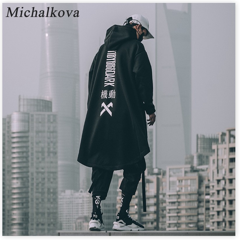 Áo Hoodie Dáng Rộng Cho Nam, Áo Khoác Ngoài Gothic Hip Hop Dài Tay, Phong Cách Harajuku