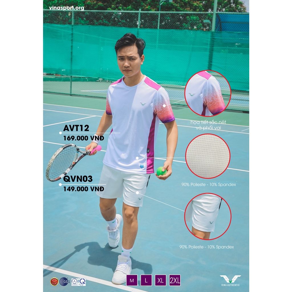 Avt12- Áo nam Tennis 4 MÀU  cục chất, hàng công ty.