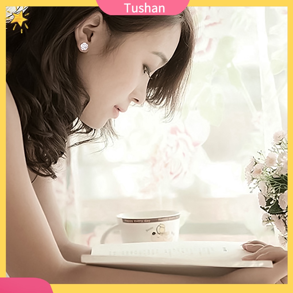 Khuyên tai hình hoa mạ bạc đính đá phong cách thanh lịch tinh tế dành cho nữ