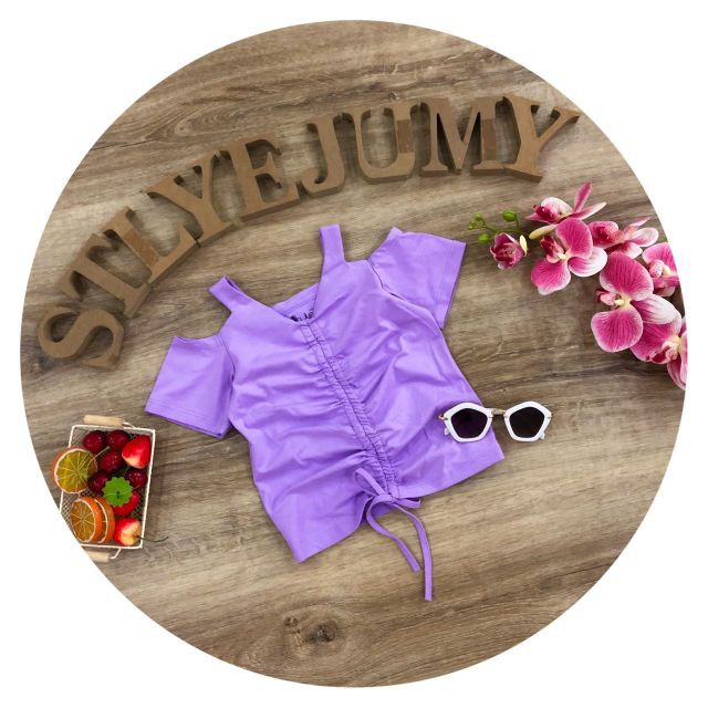 SIZE 1-12  ÁO THUN BÉ GÁI KIỂU HỞ VAI