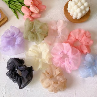 Vòng tay cột tóc Scrunchies vải chiffon 1 màu sang trọng