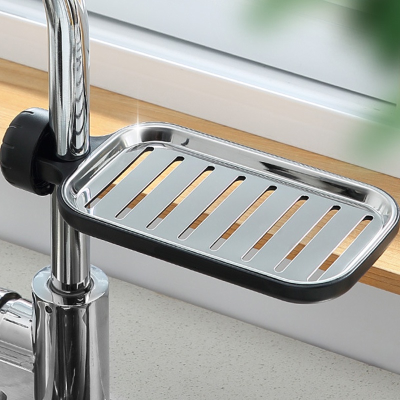 Giá Đỡ Đựng Xà Phòng Mút Rửa Chén Gắn Vòi Nước Bồn Rửa Chén Ráo Nước Có Thể Điều Chỉnh
