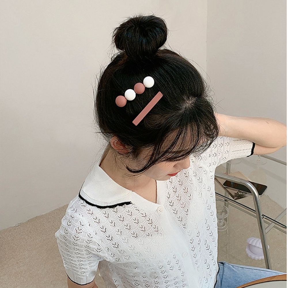 Kẹp Tóc Nhựa Resin Hình Tròn / Chữ Nhật Nhiều Màu Sắc Dễ Thương Phong Cách Hàn Quốc Cho Nữ