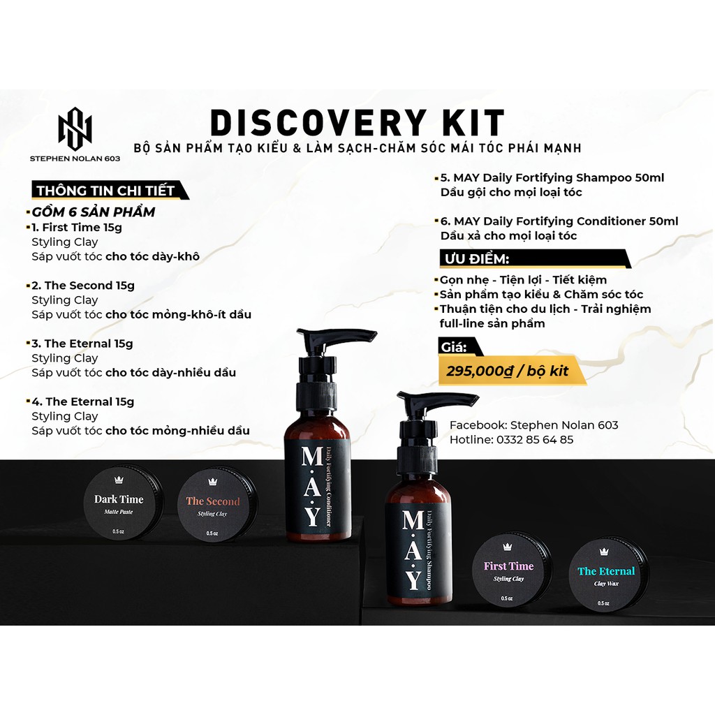 Stephen Nolan Discovery Kit - Bộ sản phẩm tạo kiểu và làm sạch-chăm sóc tóc nam giới
