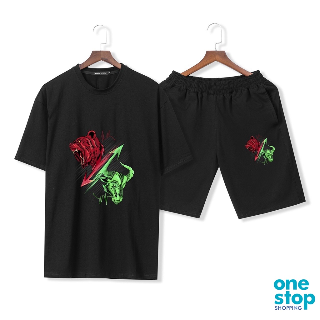 Sét đồ thời trang unisex one shop mặc nhà B03 nam nữ áo form rộng tay lỡ