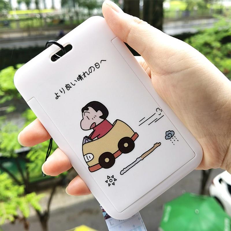Ốp Điện Thoại Hoạt Hình Có Ngăn Đựng Thẻ Kèm Dây Đeo Cổ Cho Xe Buýt Trường Học