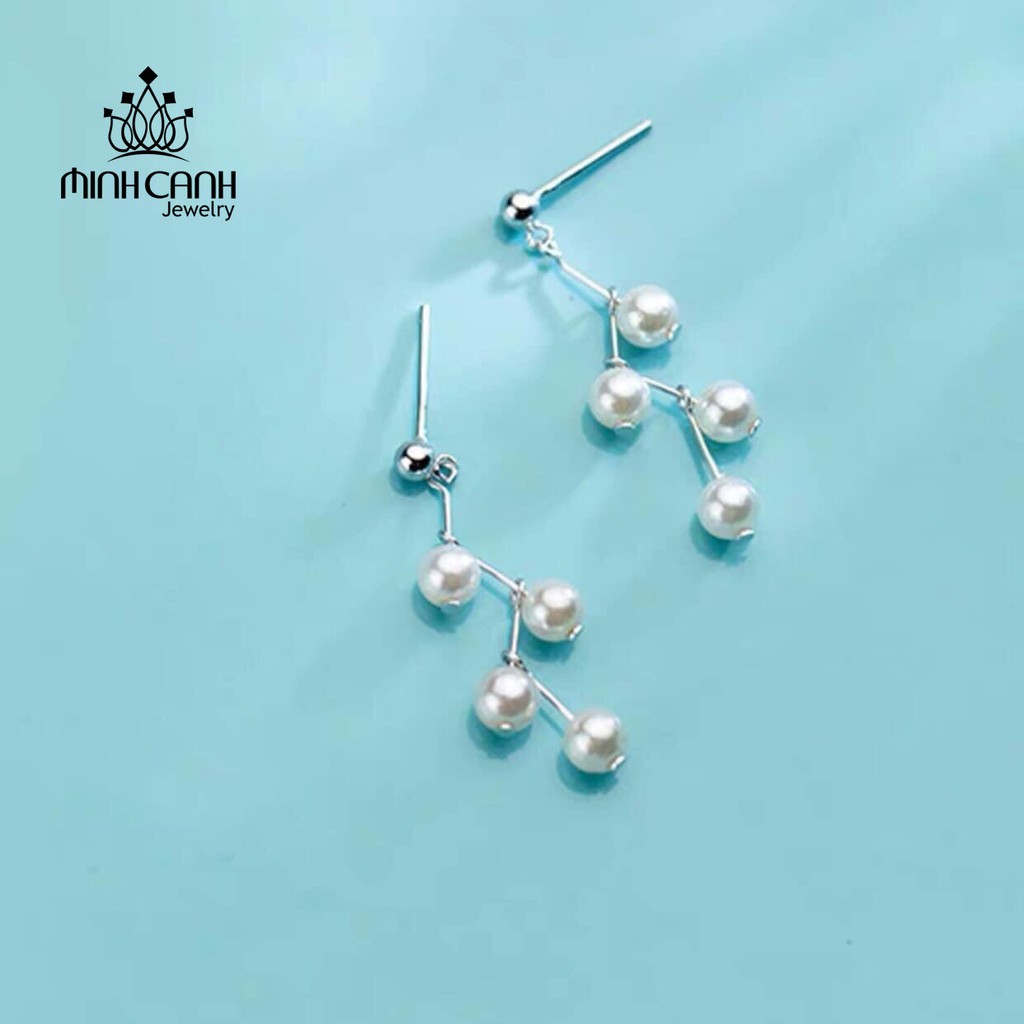 Bông Tai Bạc Chuỗi Hạt Hình Ziczac - Minh Canh Jewelry