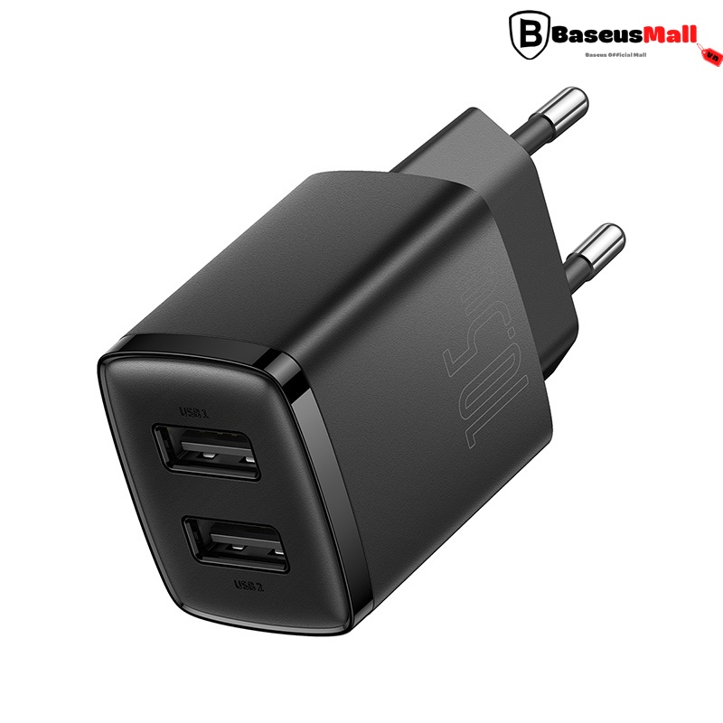 Cốc Sạc Đa Năng 2 Cổng Sạc Baseus Compact Charger 10.5W