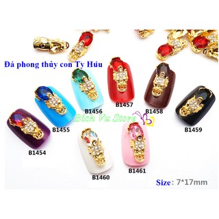 Đá phong thuỷ con TỳHưu | đá nail kiểu | 2con/22k
