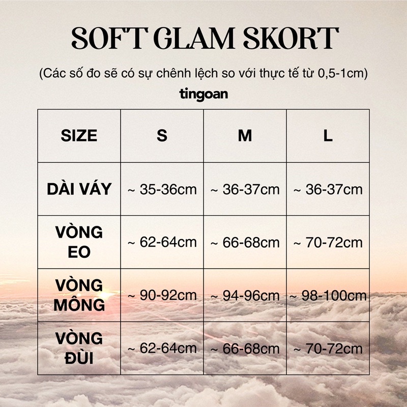 [Mã WABRTN giảm 10% đơn 250K] Quần váy cạp cao vạt chéo 3 cúc đen tingoan SOFT GLAM SKORT /BL