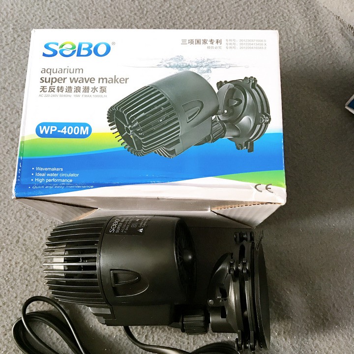 Máy Thổi Luồng, Tạo Sóng Sobo WP-400M 15W Cho Hồ Cá Cảnh, Tạo Dòng Chảy, Đẩy Phân,1 Công Đôi Việc