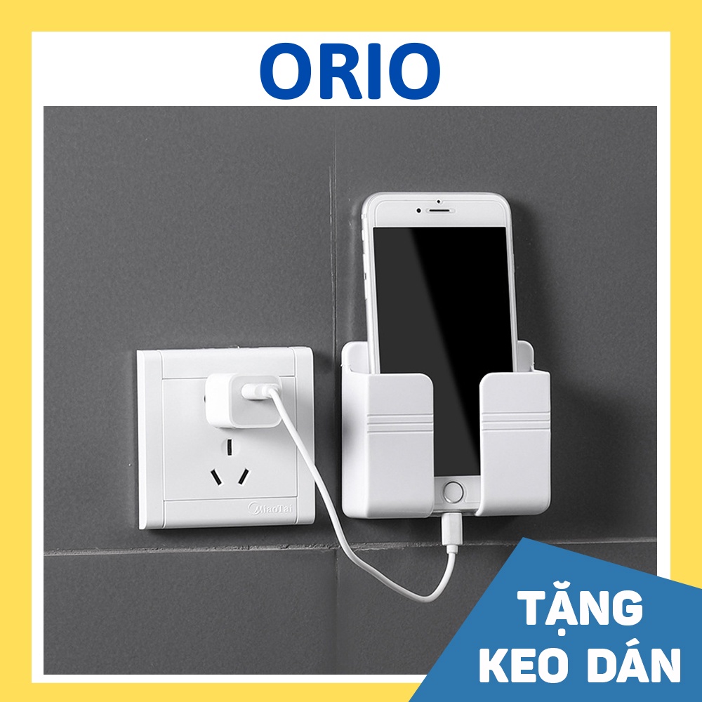 giá đỡ điện thoại dán tường khi sạc tiện lợi , tặng keo dán siêu chắc - ORIO