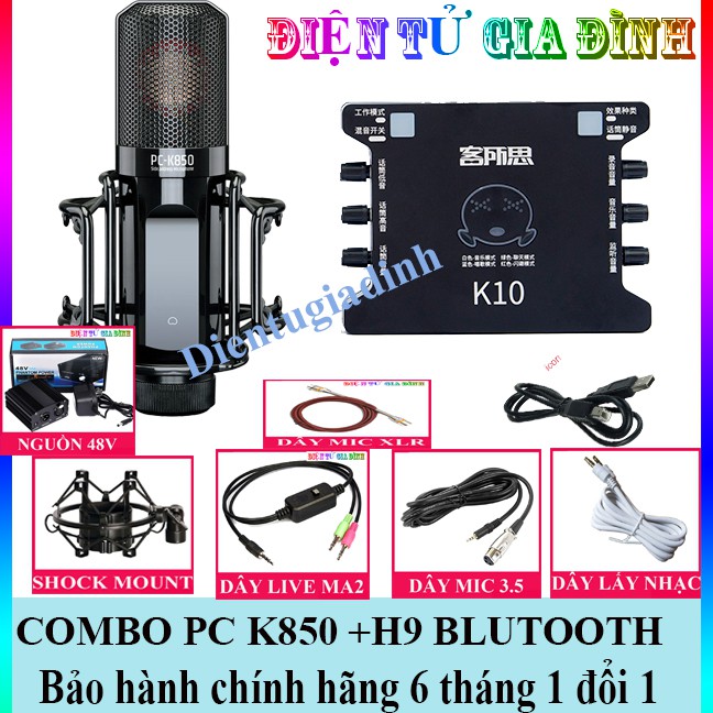 COMBO THU ÂM MICRO TAKSTAR k850 SOUND CARD XOX K10  DÂY LIVE STREAM MA2