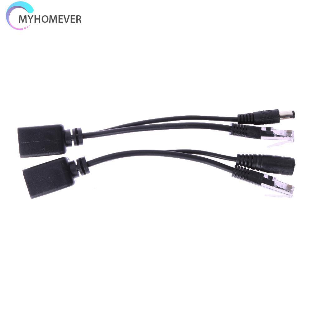 myhomever Power Over Ethernet PoE Adapter Injector + Splitter Kit PoE Cable Black