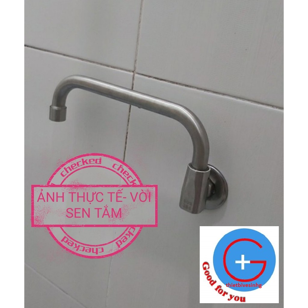 Vòi nước rửa chén bát NGẮT MỞ NƯỚC TỰ ĐỘNG gắn tường inox 304 KDT7 xoay 360 độ