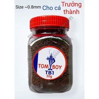 50gram Thức ăn cá cảnh tomboy tb1-2-3 cho bảy màu, betta ,chép, ba đuôi,cảnh