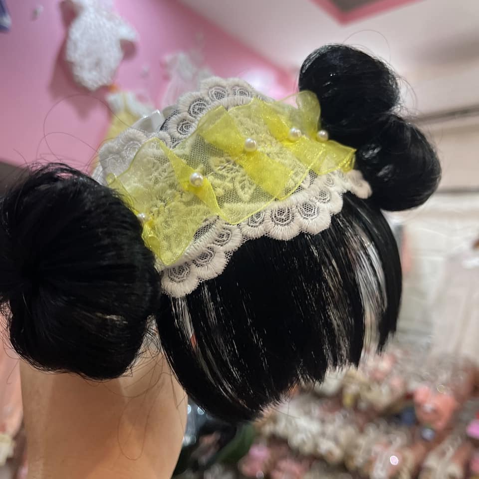 Tuban Tóc Giả Ren Trắng Cho Bé